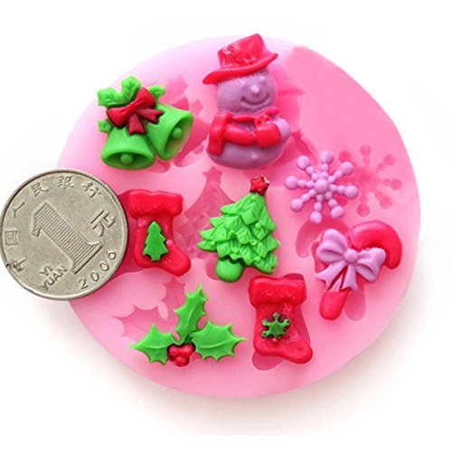F0537 Silicone Christmas Cake Mold Fondant Soap Chocolate Mould N4