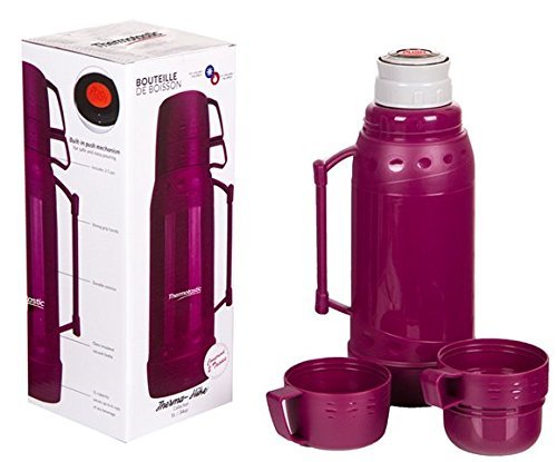 Thermotastic 1L Glass Insulated Therma-Hike Beverage Bottle (Burgundy)