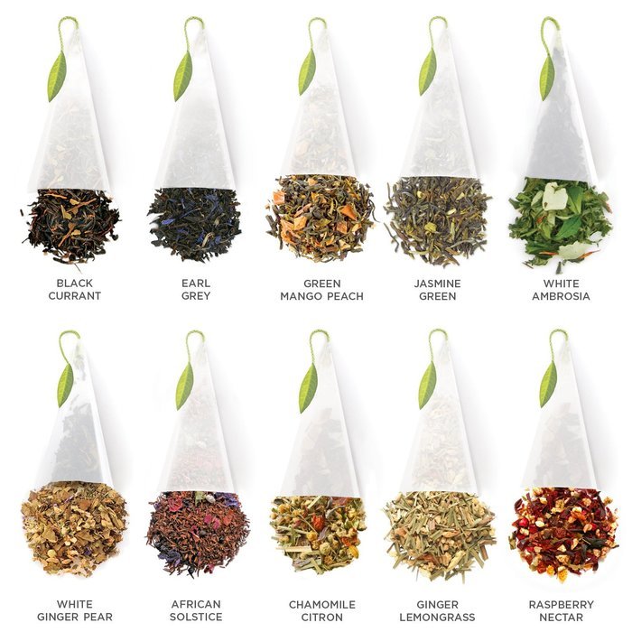 Tea Forte Presentation Box Sampler with 20 Handcrafted Pyramid Tea Infusers - Black Tea, White Tea, Green Tea,... N4