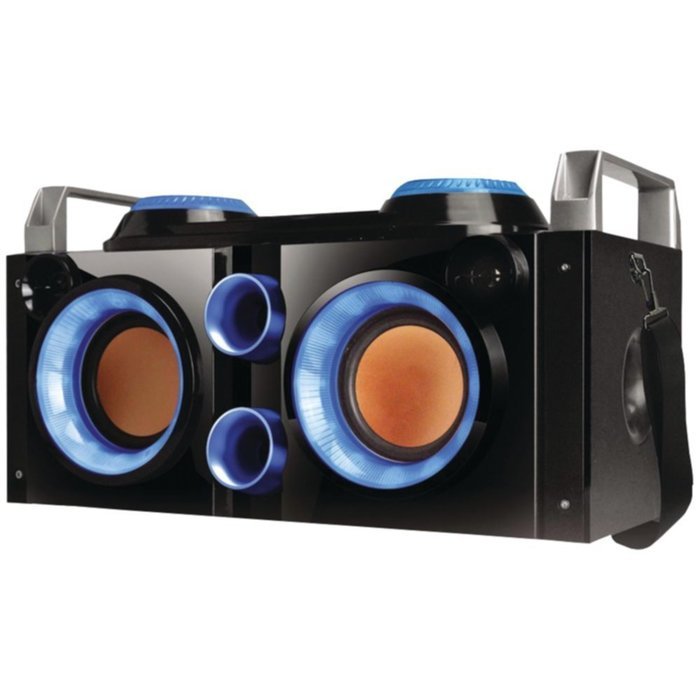 QFX PBX-505200BT BLUE Rechargeable Bluetooth(R) Party PA Boombox (Blue) Consumer Electronics