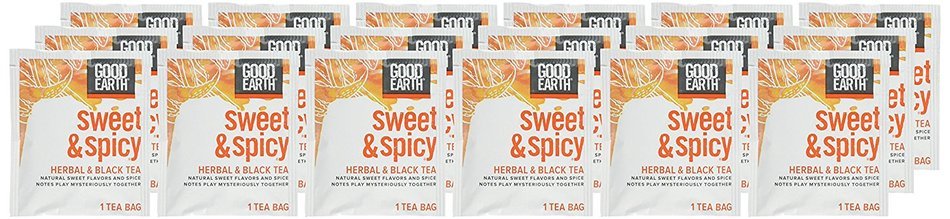 Good Earth Sweet & Spicy Herbal & Black Tea, 18 Tea bags N3