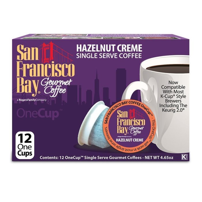 SAN FRANCISCO BAY HAZELNUT CREME 24 ONE CUPS for Keurig K-Cup Brewers N2