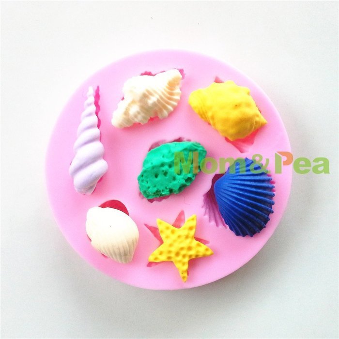 Mom&pea 0633 Shells & Snails Shaped Silicone Mould for Fondant Cake Sugar Paste Cake Decoration 3d Cake Toppers... N4