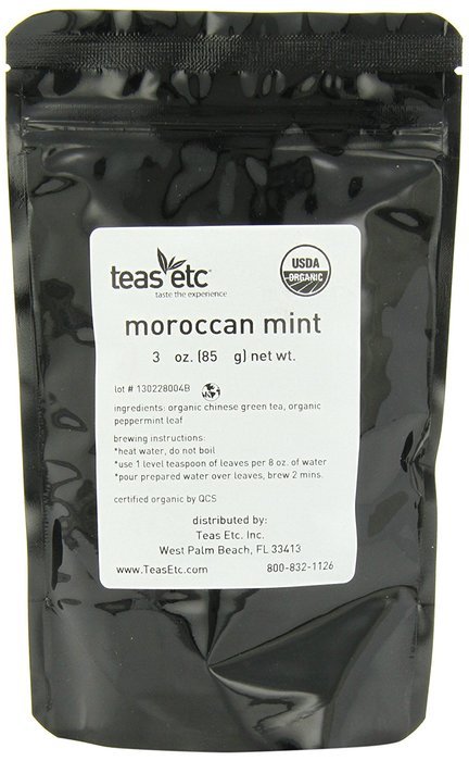 Teas Etc Moroccan Mint Organic Loose Leaf Green Tea 3 oz.