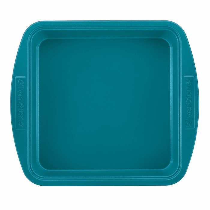 SilverStone Hybrid Ceramic Nonstick Bakeware Steel Square Cake Pan, 9-Inch x 9-Inch, Marine Blue