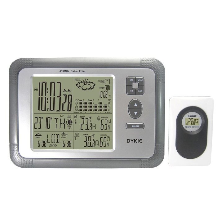 DYKIE RS8719NP5 Advanced Wireless Barometer Station with Weather Forecaster, Moon Phase, Indoor Outdoor Temperature...