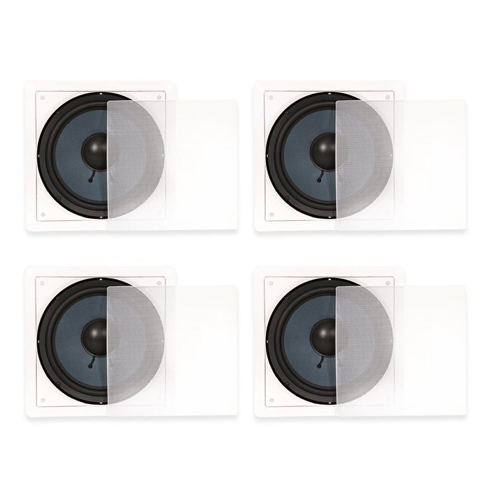 Blue Octave BDW10 In Wall 10" Passive Subwoofer Speakers Home Theater 4 Sub Set