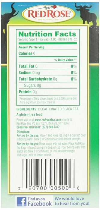 Red RoseTea Bags Naturally Decaffeinated Premium Blended, 48 ct N4