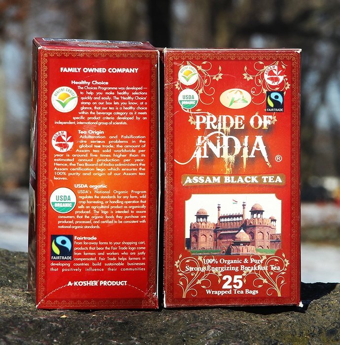 Pride Of India Organic Indian Assam Black Tea, 25 Tea Bags N4