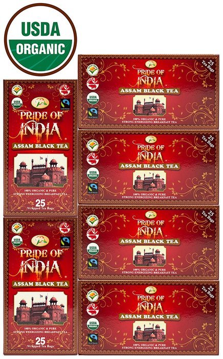 Pride Of India Organic Indian Assam Black Tea, 25 Tea Bags N5