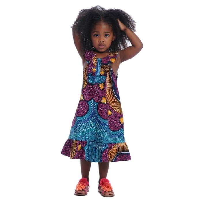 Romper Jumpsuit Dress ,BeautyVan Girls Kids Short Sleeve Clothes Africa Print Tops T-Shirt Dress (110, A)