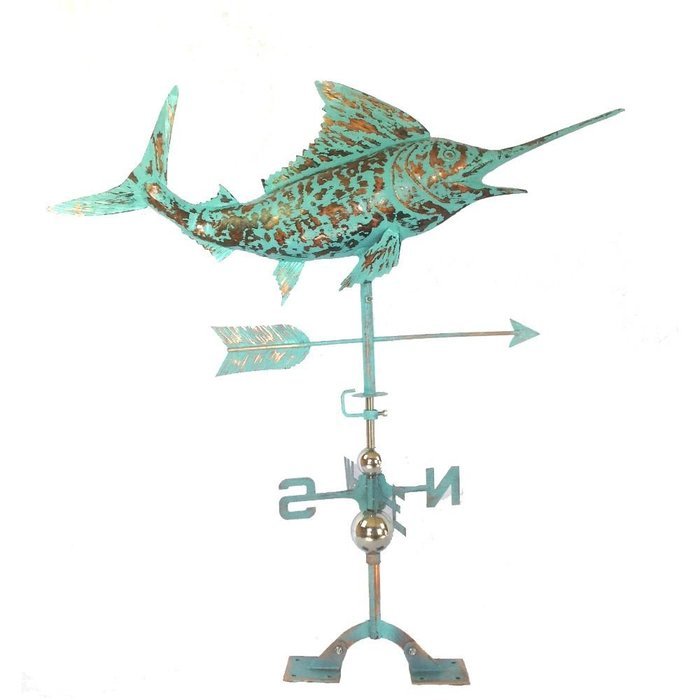 The Urban Port C215-123111 Antique Steel Swordfish Weathervane with Patina by Urban Port
