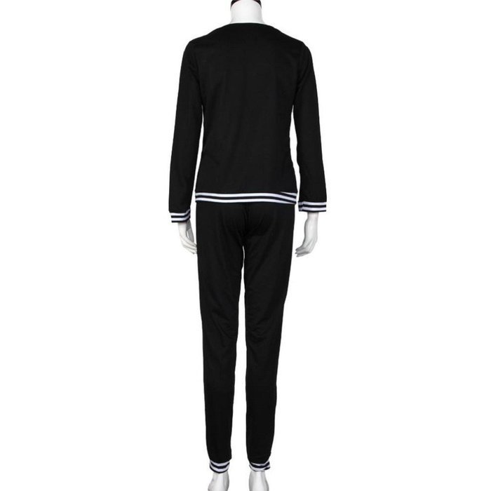 Sweatshirt Set,Morecome Women Sweatshirt V Neck Long Sleeve Blouse Long Pants Outfit (XL, Black) N2