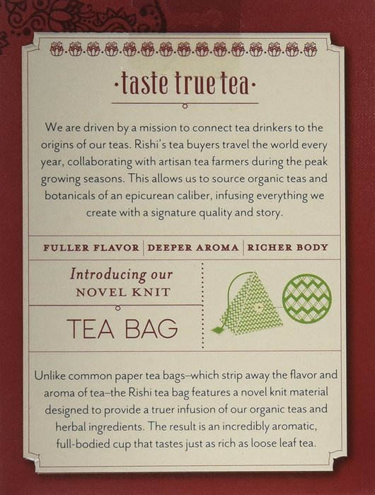 Rishi, Masala Chai, Organic Black Tea, 15 Tea Bags N2