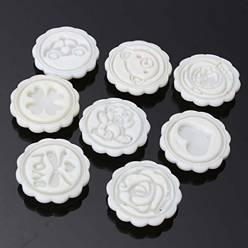 8 Styles Mooncake Mold Round Flower DIY Tool Decorate Pastry N5