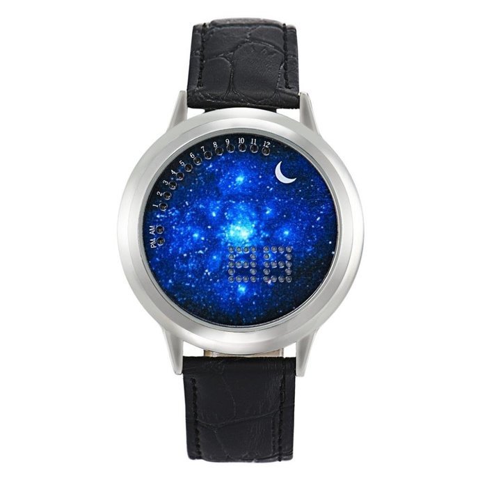XILALU Women Men Girl Boy touch LED Electronic universe background Watch (A)