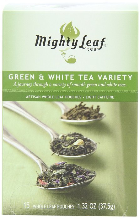 Mighty Leaf Tea Green & White Variety, 15-Count Whole Leaf Pouches (Pack of 3) N3