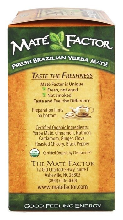 The Mate Factor Organic Yerba Mate Tea Chai -- 20 Tea Bags N2