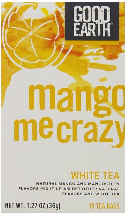 Good Earth Mango Me Crazy White Tea, 18 Count Tea Bags (Pack of 6)