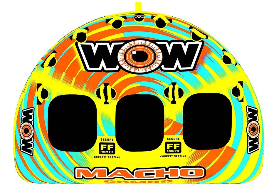 WOW World of Watersports, Macho 16-1030 1 to 3 Person Towable Tube, Multiple Riding Positions