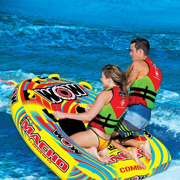 WOW World of Watersports, Macho 16-1030 1 to 3 Person Towable Tube, Multiple Riding Positions N3