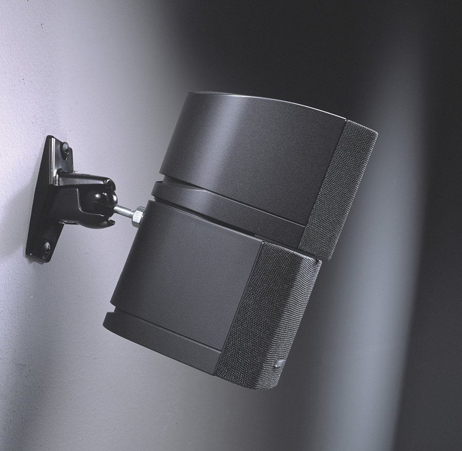 OmniMount 5.0 Wall and Ceiling Audio Mount - Black with Stainless Steel N2