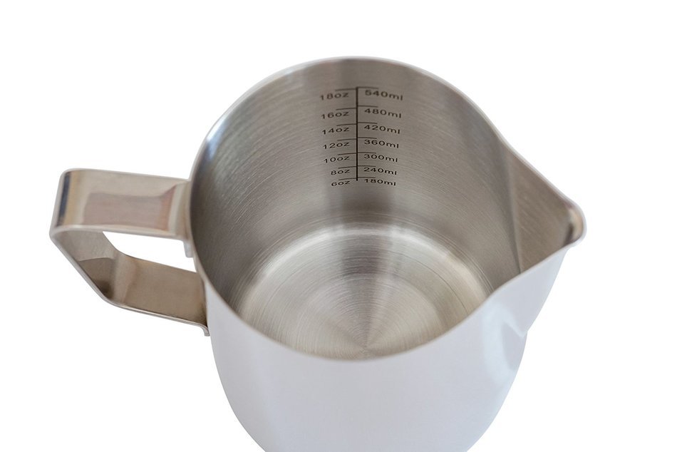 Star Coffee 12, 20 or 32oz Premium Stainless Steel Frothing Pitcher with Measurement Scales on Both Sides for...