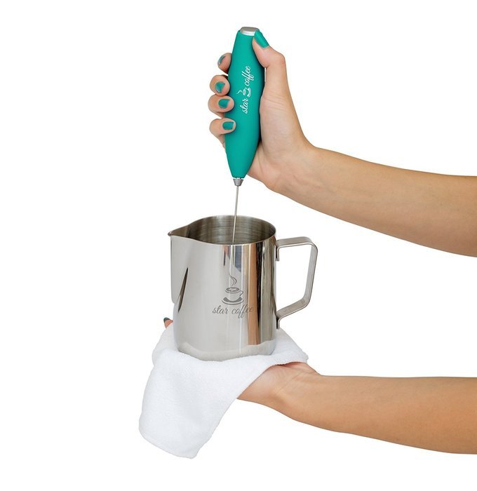 Star Coffee 12, 20 or 32oz Premium Stainless Steel Frothing Pitcher with Measurement Scales on Both Sides for... N2