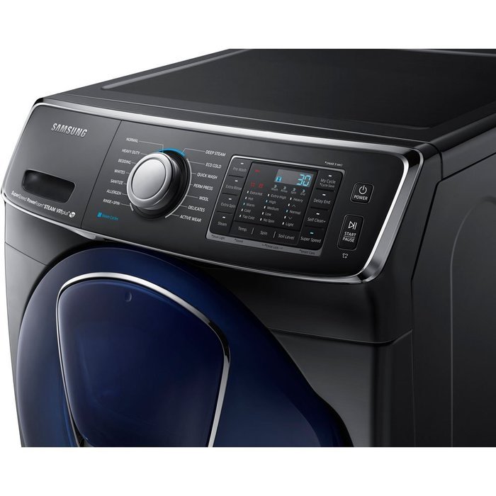 Bundle: Black Stainless Steel Samsung 5 Cu Ft Front Load Washer with Add Wash and 7.5 Cu Ft GAS Dryer Laundry...