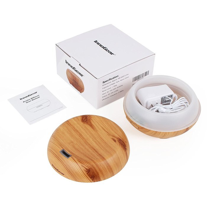 InnoGear 200ml Aromatherapy Essential Oil Diffuser, Wood Grain N5