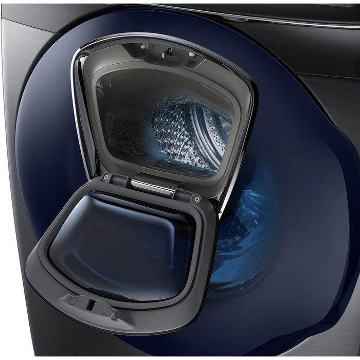 Bundle: Black Stainless Steel Samsung 5 Cu Ft Front Load Washer with Add Wash and 7.5 Cu Ft GAS Dryer Laundry... N2