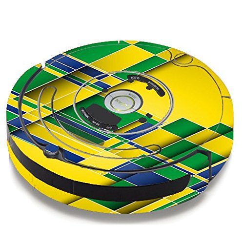 Skin Decal Vinyl Wrap For IRobot Roomba 650 655 Vacuum / Brazil Tech Colors