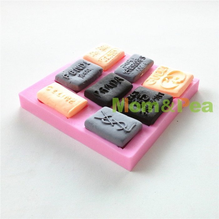 Mom&pea 0625 Logos Shaped Silicone Mould for Fondant Cake Sugar Paste Cake Decoration 3d Cake Toppers Mold 9.5... N4