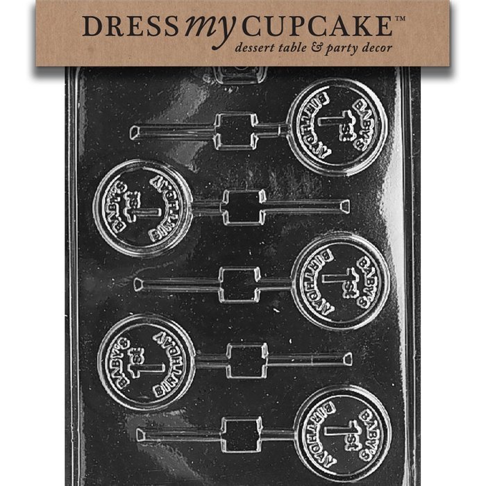 Dress My Cupcake DMCB039 Chocolate Candy Mold, Baby's 1st Birthday Lollipop, Baby Shower