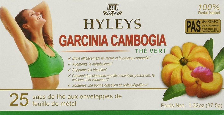 Hyley's 100% Natural Garcinia Cambodgia Green Tea 25 foil envelope tea bags