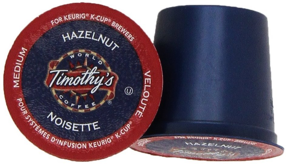 Timothy's World Coffee, Noisette, Hazelnut-Flavored Coffee, K-Cup Portion Pack for Keurig K-Cup Brewers, 24-Count...