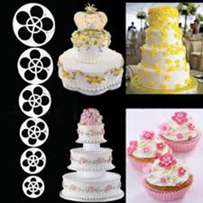 Cake & Cookie Cutters 6Pcs Plum Flower Fondant Cake Sugarcraft Cutter Mold N2