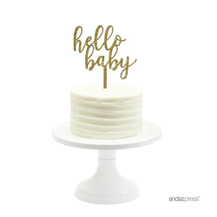 Andaz Press Baby Shower Acrylic Cake Toppers, Gold Glitter, Oh Baby, 1-Pack, Nautical Ocean Themed Party Decor... N5