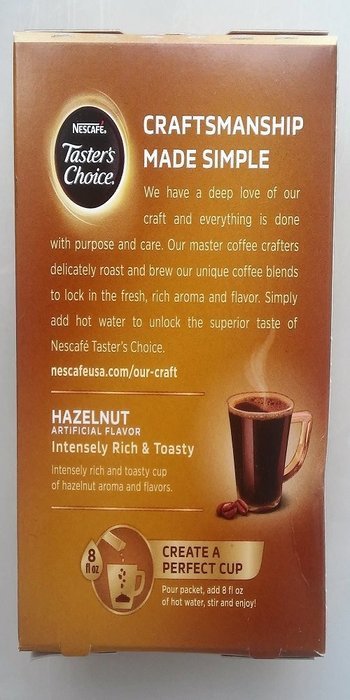 Nescafe Taster's Choice Instant Coffee Hazelnut, 16-Count Packet, (Pack of 2) N4