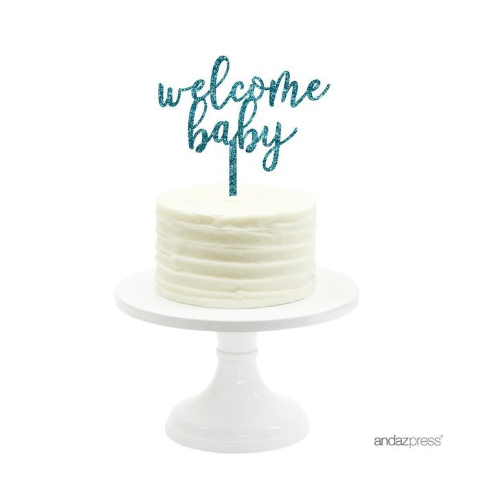 Andaz Press Baby Shower Acrylic Cake Toppers, Gold Glitter, Oh Baby, 1-Pack, Nautical Ocean Themed Party Decor... N7