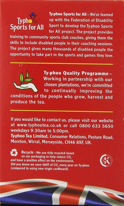 Typhoo British Tea, Decaf, Foil fresh teabags, 80 Count N11