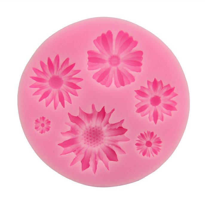 Witkey Romantic Sunflower Chrysanthemum Shape Silicone Decorating Craft Mold for Cake Cupcake Fondant Chocolate...