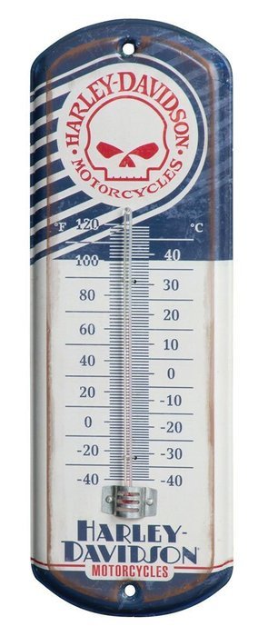 Harley-Davidson Willie G Skull Retro In-Out Door Thermometer 4"x12"