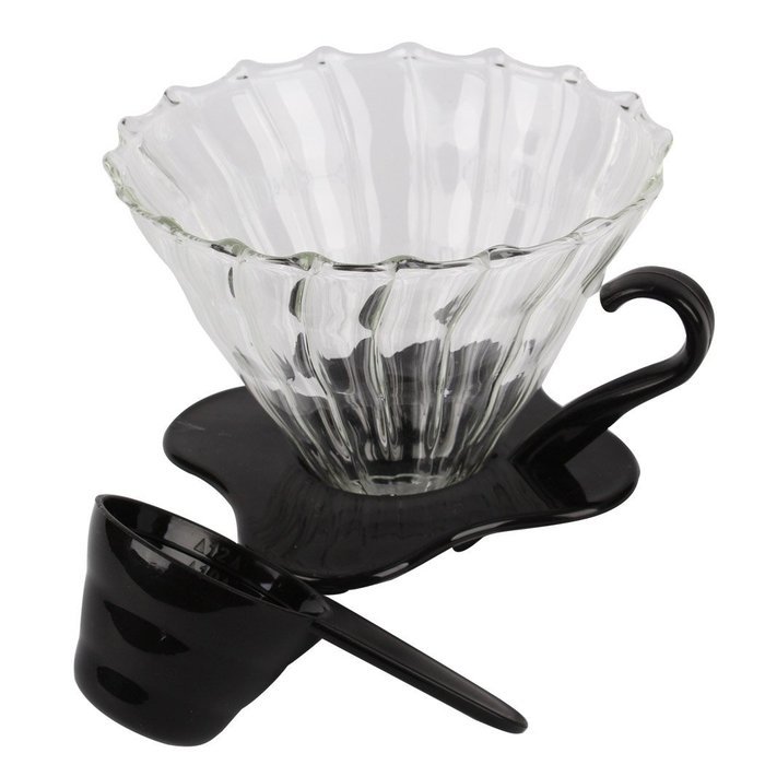 Ocathnon VDG-02B V60 Glass Coffee Dripper Clever Coffee Filter 300ML (Flannel Filtering bag is included) Glass... N2