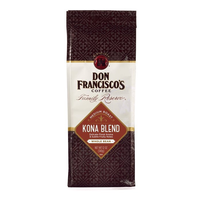 Don Francisco Family Reserve Kona Blend Whole Bean Coffee, 12 Ounce N2