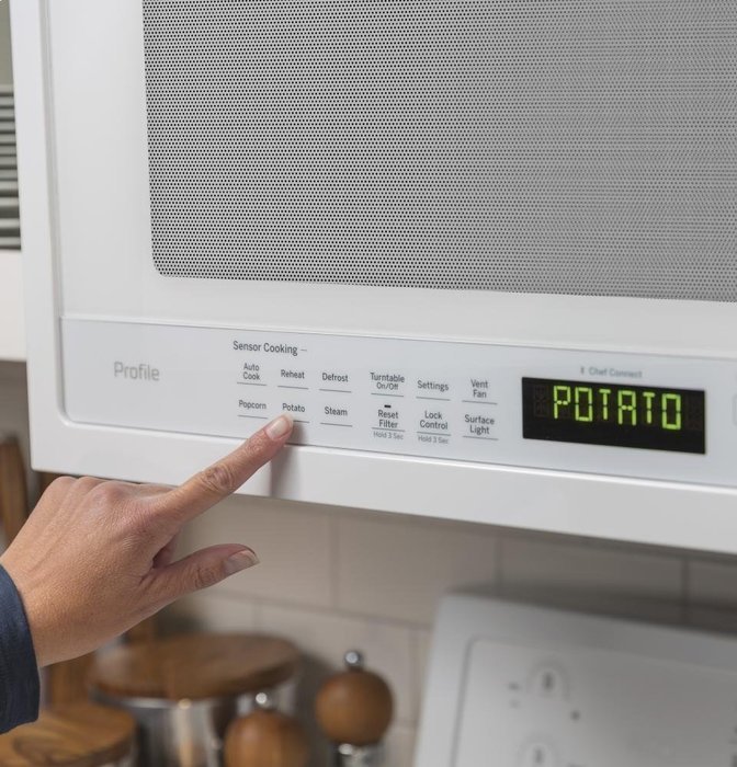 GE PVM9005DJWW Profile 2.1 Cu. Ft. White Over-the-Range Microwave N5