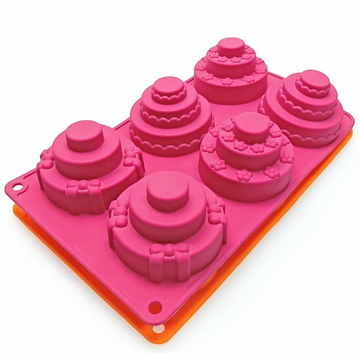 6 Cavity Three- tier Cake Molds Silicone Cake Bread Baking Mold Set of 2 N5