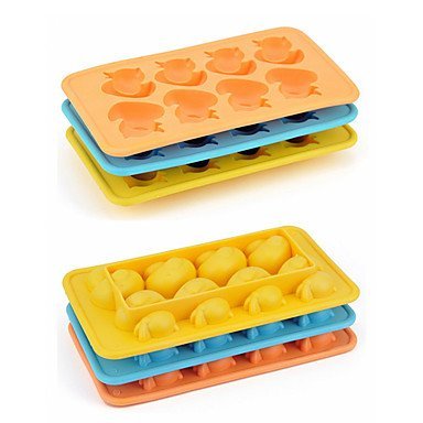 Y&XL&H Silicone Cartoon Duck Shape Ice Mould Ice Cubes Tray Pudding Jelly Mold (Random Color)