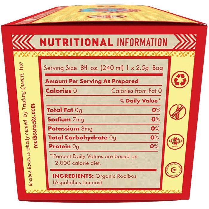 ROOIBOS ROCKS 40 Delicious South African Red Bush 100% Natural Organic, Caffeine Free, Unbleached Tagless Tea... N3
