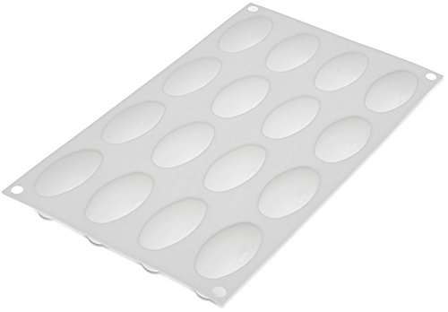 Silikomart White Nonstick Rounded Oval - 16 Cavities